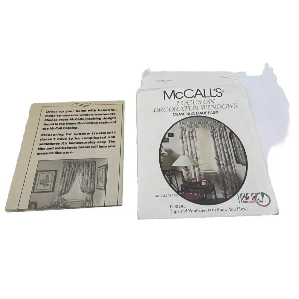 McCalls Focus On Decorator Windows Measuring Made Easy Tips Worksheets DIY 90s